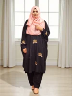 Co-ord dress set, free size, Made of non-transparent soft saffron material