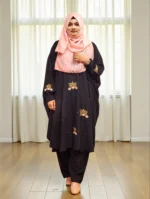 Co-ord dress set, free size, Made of non-transparent soft saffron material