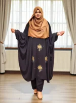 Lightweight karchupi cape+pant co-ord set crafted with premium saffron material.