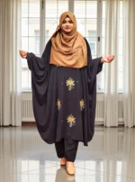 Lightweight karchupi cape+pant co-ord set crafted with premium saffron material.