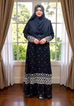 নরম জর্জেট কাপড় দিয়ে তৈরি বোরখা এবং সূচিকর্মের কাজ।