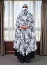 মুদ্রিত ফ্রি সাইজ খিমার। লিনেন কাপড় দিয়ে তৈরি - Image 2