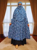 Non-transparent Khimar made of free size linen material