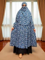 Non-transparent Khimar made of free size linen material - Image 3