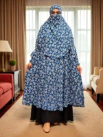 Non-transparent Khimar made of free size linen material - Image 2