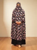 Printed non-transparent khimar. Free size made of linen fabric. - Image 3