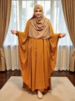 গর্জিয়াস কারচুপি কেপ নন ট্রান্সপারেন্ট সফট ডায়মন্ড জর্জেট ম্যাটেরিয়ালের ওপর কারচুপি কাজ - Image 2