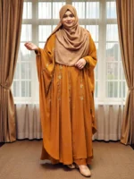 গর্জিয়াস কারচুপি কেপ নন ট্রান্সপারেন্ট সফট ডায়মন্ড জর্জেট ম্যাটেরিয়ালের ওপর কারচুপি কাজ - Image 3