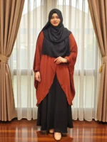 দুবাই চেরি উপাদান দিয়ে তৈরি অ-স্বচ্ছ কেপ ফ্রি সাইজ