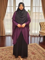 অস্বচ্ছ দুবাই চেরি কাপড় দিয়ে তৈরি ফ্রি সাইজ কেপ - Image 3