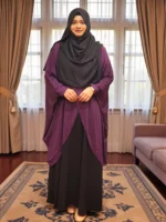 অস্বচ্ছ দুবাই চেরি কাপড় দিয়ে তৈরি ফ্রি সাইজ কেপ - Image 2