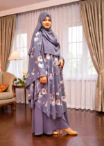 নন ট্রান্সপারেন্ট ও ফ্রি সাইজ গোল কেপ/আবায়া। সাইড প্রোফাইল খোলা।আরামদায়ক এ্যালেক্স ফেব্রিক দিয়ে বানানো। - Image 3