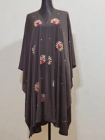 ফ্রি সাইজ কারচুপি কেপ। নন ট্রান্সপারেন্ট দুবাই চেরি ম্যাটেরিয়ালের তৈরী। সাইড প্রোফাইল খোলা।