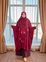 নতুন গর্জিয়াস কারচুপি কেপ। ফ্রি সাইজ, নন ট্রান্সপারেন্ট দুবাই চেরি ম্যাটেরিয়ালের তৈরী। - Image 3