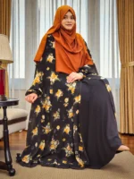 খুবই নিখুঁত ও ক্লাসি কারচুপি কেপ। কেপের নিচে ফ্রিল দেয়া আছে। ফ্রি সাইজ ট্রান্সপারেন্ট সফট জর্জেট ম্যাটেরিয়াল - Image 3