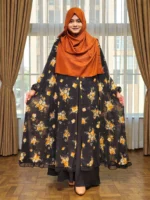 খুবই নিখুঁত ও ক্লাসি কারচুপি কেপ। কেপের নিচে ফ্রিল দেয়া আছে। ফ্রি সাইজ ট্রান্সপারেন্ট সফট জর্জেট ম্যাটেরিয়াল - Image 2