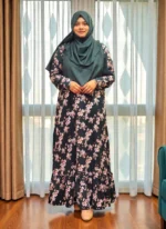 প্রিন্টেড মারমেইড গাউন সফট ও নন ট্রান্সপারেন্ট। এ্যালেক্স ম্যাটেরিয়াল দিয়ে তৈরী। - Image 3