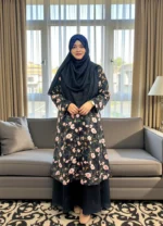 নন ট্রান্সপারেন্ট প্রিন্টের কিমোনো। এ্যালেক্স ম্যাটেরিয়ালের তৈরী, রেগুলার পরার জন্য একদম পারফেক্ট। - Image 3