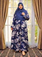 প্রিন্টের কারচুপি কিমোনো। সফট ট্রান্সপারেন্ট জর্জেট ম্যাটেরিয়ালের ওপর কারচুপি করা আছে