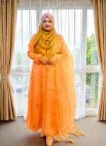 দাওয়াত ও অনুষ্ঠানের উপযোগী মসলিন গাউন Muslin gown suitable for invitations and events