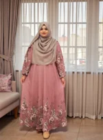 Non transparent Dubai silk material gown – Lightweight summer burqa for girls