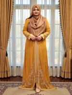 গর্জিয়াস ইউনিক কারচুপি কিমোনো নিচের কাজ টা বেশ ঘন ও নিখুঁত হয়েছে। - Image 4