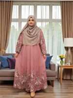 ওয়ান পার্ট প্রিন্টেড গাউন – Summer friendly Dubai silk burkha for women