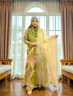 এলিগেন্ট লুকের হিজাবী মসলিন পোশাক Elegant looking hijabi muslin dress