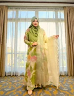 জামদানী মোটিফের এক্সক্লুসিভ মসলিন গাউন Exclusive muslin gown with Jamdani motif