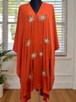 লাক্সারি কারচুপি কাজের কেপ - নন-ট্রান্সপারেন্ট দুবাই চেরি ফেব্রিক - Image 2