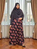 নন ট্রান্সপারেন্ট ওয়ান পার্ট গাউন | দুবাই চেরি জর্জেট দিয়ে বানানো - Image 3