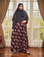 নন ট্রান্সপারেন্ট ওয়ান পার্ট গাউন | দুবাই চেরি জর্জেট দিয়ে বানানো - Image 4