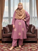 লাক্সারি কারচুপি কেপ আবায়া - সামনে বাটন দেয়া ইউনিক ডিজাইন - Image 4