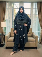 রয়্যাল কারচুপি ডিজাইন কেপ - ফ্রি সাইজ ও নন-ট্রান্সপারেন্ট চেরি ফেব্রিক - Image 2