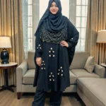 রয়্যাল কারচুপি ডিজাইন কেপ - ফ্রি সাইজ ও নন-ট্রান্সপারেন্ট চেরি ফেব্রিক