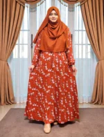 ওয়ান পার্ট প্রিন্টেড গাউন | সামার ফ্রেন্ডলি নন-ট্রান্সপারেন্ট এ্যালেক্স ম্যাটেরিয়ালে বানানো। - Image 3