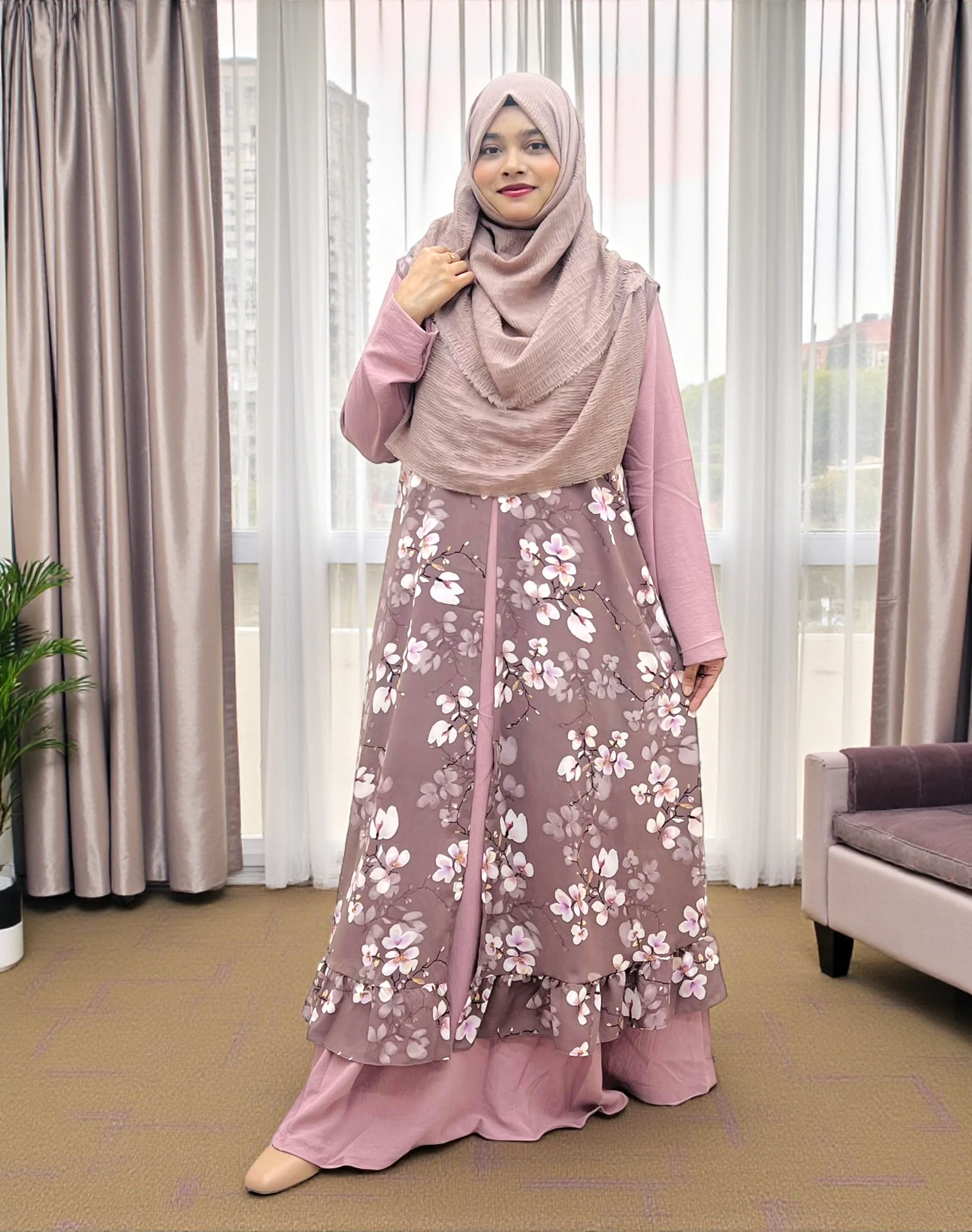 floral koti kimono made with soft alex material সফট এ্যালেক্স ম্যাটেরিয়াল কটি abaya and gown amk 1612 (2) floral sleeveless koti non transparent soft alex fabric