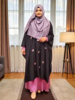 নন ট্রান্সপারেন্ট কারচুপি কেপ | দুবাই চেরি ম্যাটেরিয়াল | ফ্রি সাইজ