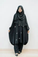 কারচুপি কো-অর্ড সেট | নন-ট্রান্সপারেন্ট CY ম্যাটেরিয়াল কেপ + প্যান্ট