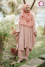 প্রিমিয়াম জাফরান কারচুপি কো-অর্ড সেট | আরামদায়ক ফ্রি সাইজ - Image 2