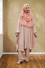 প্রিমিয়াম জাফরান কারচুপি কো-অর্ড সেট | আরামদায়ক ফ্রি সাইজ