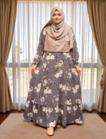 মারমেইড গাউন - সফট এ্যালেক্স ম্যাটেরিয়াল উইথ স্টাইলিশ ফ্রিল ডিজাইন - Image 4