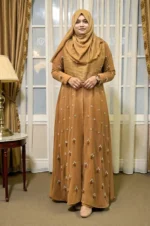 জারদোসি স্টাইল কারচুপি কিমোনো – পার্ল ওয়ার্ক সফট জর্জেট ম্যাটেরিয়াল দিয়ে বানানো