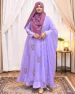 প্রিমিয়াম কারচুপি গাউন সেট | কোরিয়ান ক্রেপ টিস্যু ম্যাটেরিয়াল দিয়ে বানানো