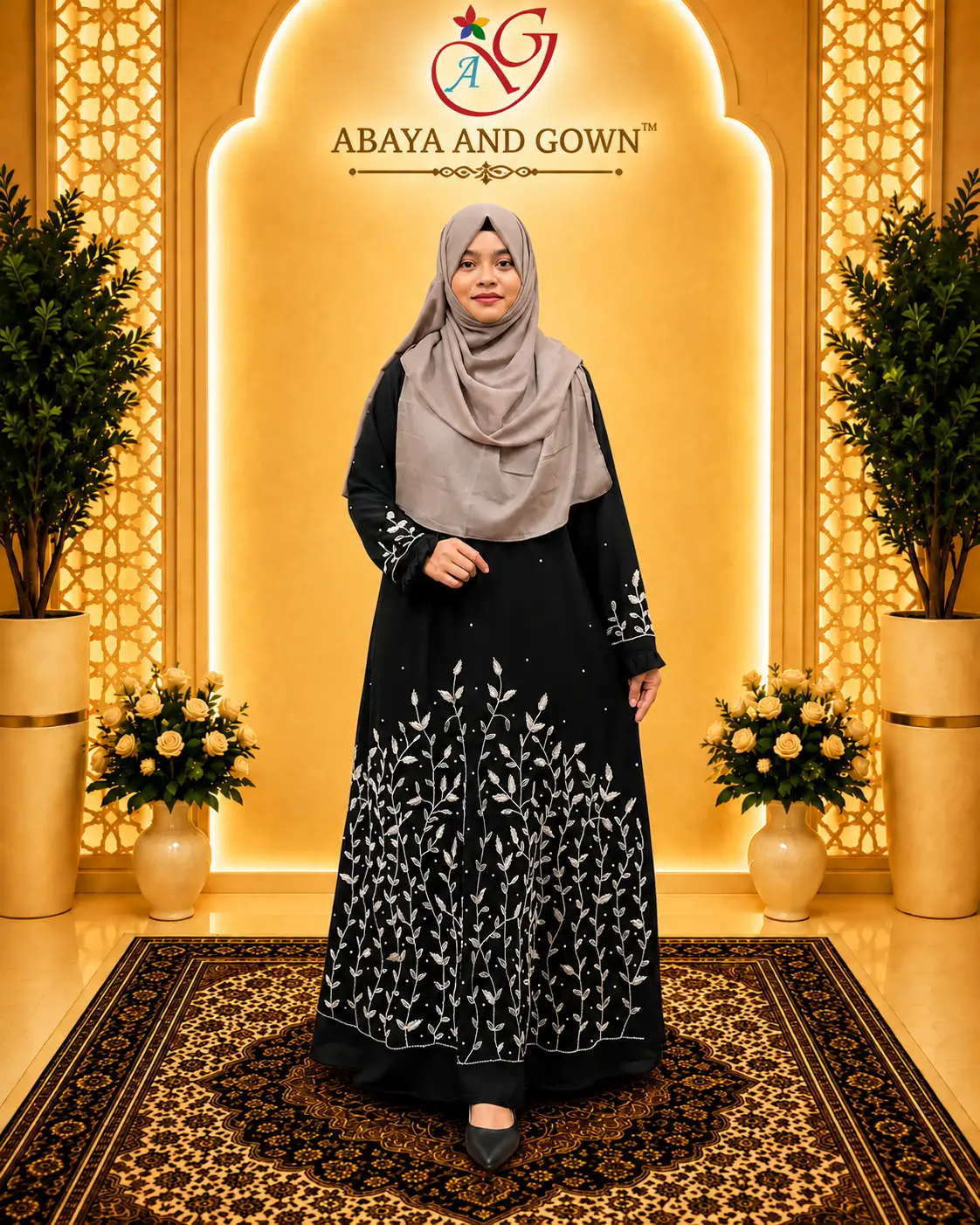 Abaya and Gown black diamond georgette premium karchupi gown AMG 1802 প্রিমিয়াম কারচুপি গাউন