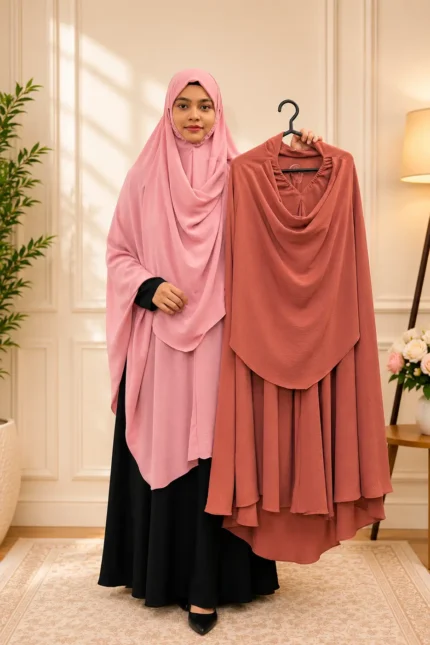 Premium CY Short Khimar with Niqab
