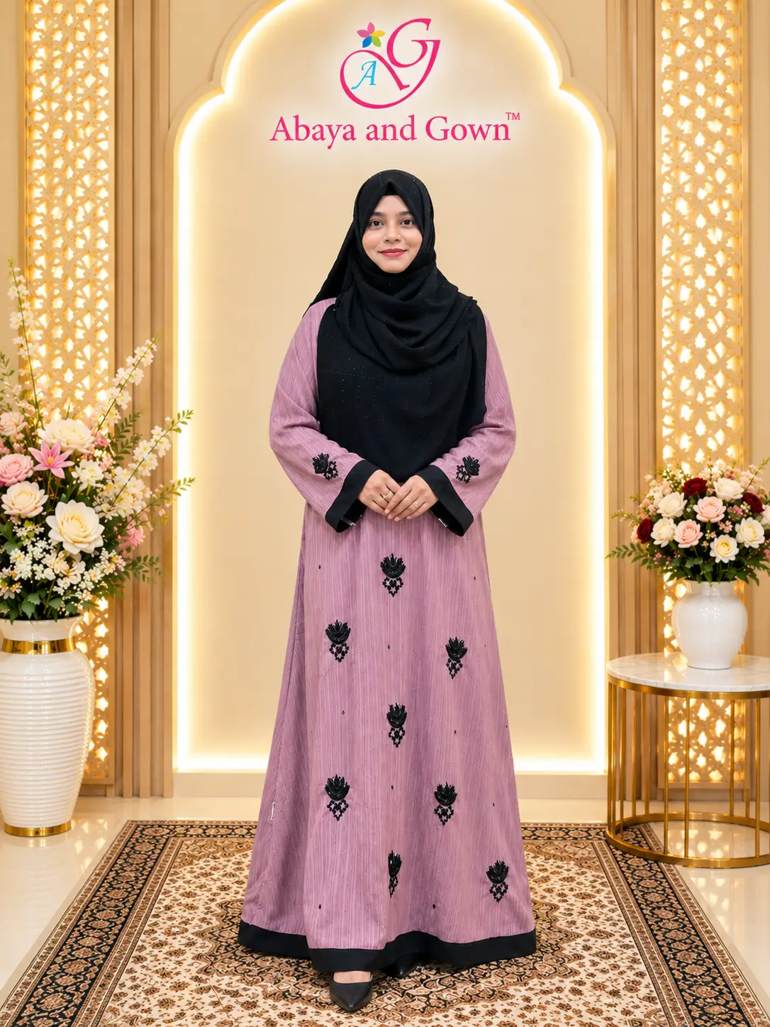 Abaya and Gown Popcorn crepe manipulation burqa AMB 1899 কারচুপি কাজ বোরখা