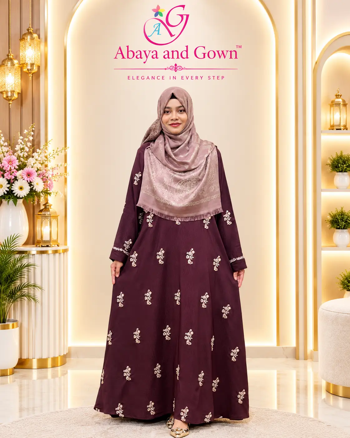 Abaya and Gown embroidery-borka-soft-bangladesh AMB 1880 এমব্রয়ডারি বোরখা