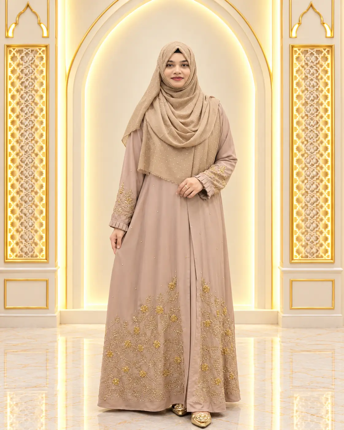 Abaya and Gown Dubai cherry georgette kimono for women AMK 1926 কারচুপি কাজের প্রিমিয়াম কিমোনো
