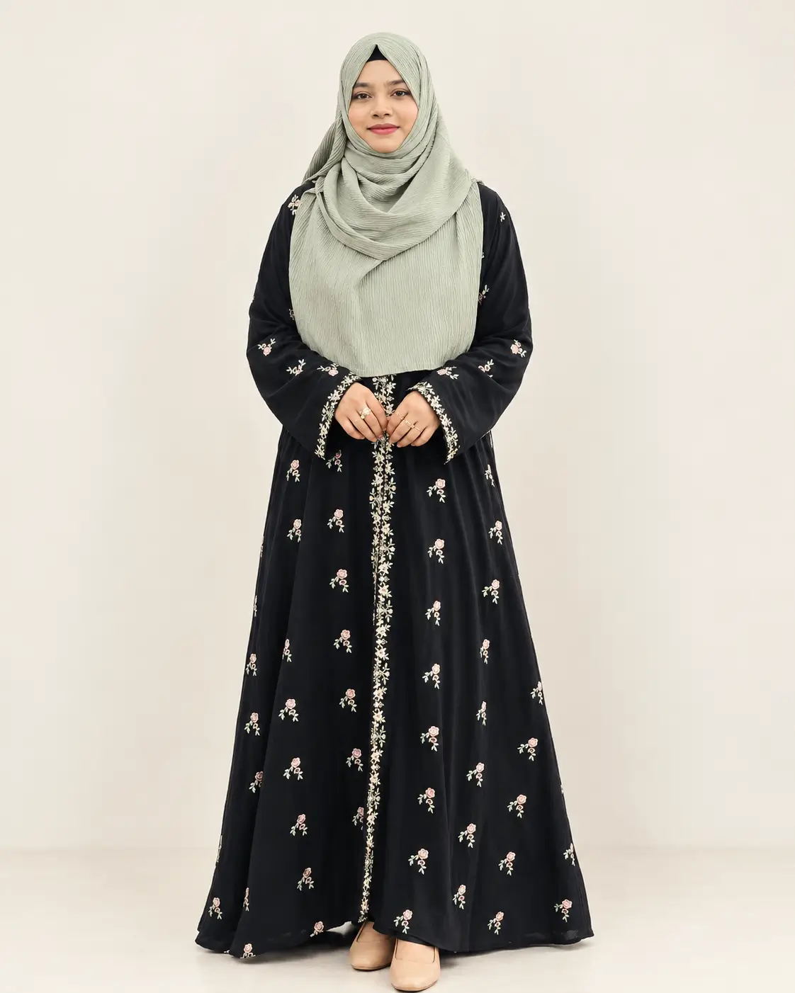 Abaya and Gown Non-transparent diamond georgette kimono AMK 1946 জর্জেট ম্যাটেরিয়ালে তৈরি এমব্রয়ডারি কিমোনো